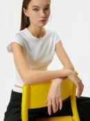 Slim Fit Basic Unpatterned T-shirt