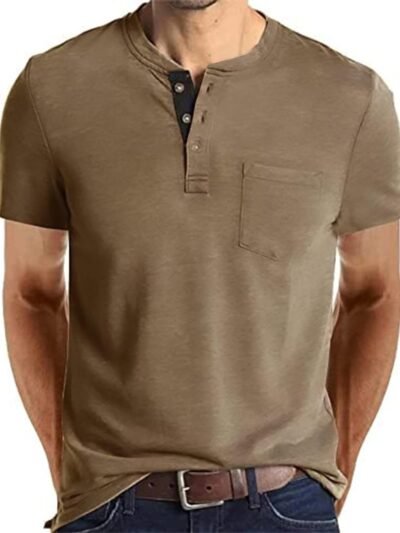 Henley Shirts Short Sleeve